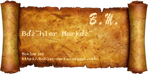 Böhler Markó névjegykártya